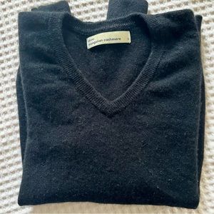 Black Cashmere V Neck Sweater